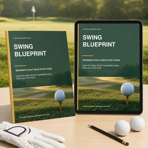 初心者向けゴルフガイド（PDF）：スイングの基本、練習プラン、印刷可能なトラッカー
