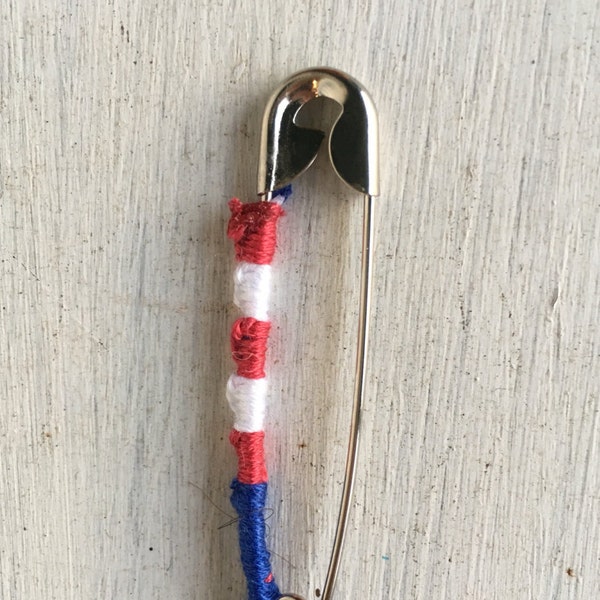 Red, White, and Blue Solidarity Safety Pin