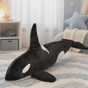 Realistyczna pluszowa zabawka w kształcie orki | Orka oceaniczna – prezent dla dzieci, 50 cm, 70 cm