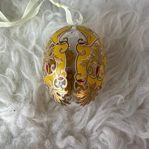 Vintage Hutschenreuther Glas Kristall Ei Ornament 1998