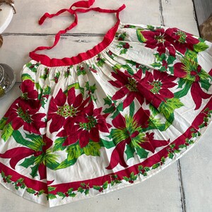 Vintage Christmas Apron Poinsettias