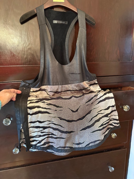 Leather & Silk RacerBack Tank