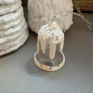 vintage frosted glass bell ornament