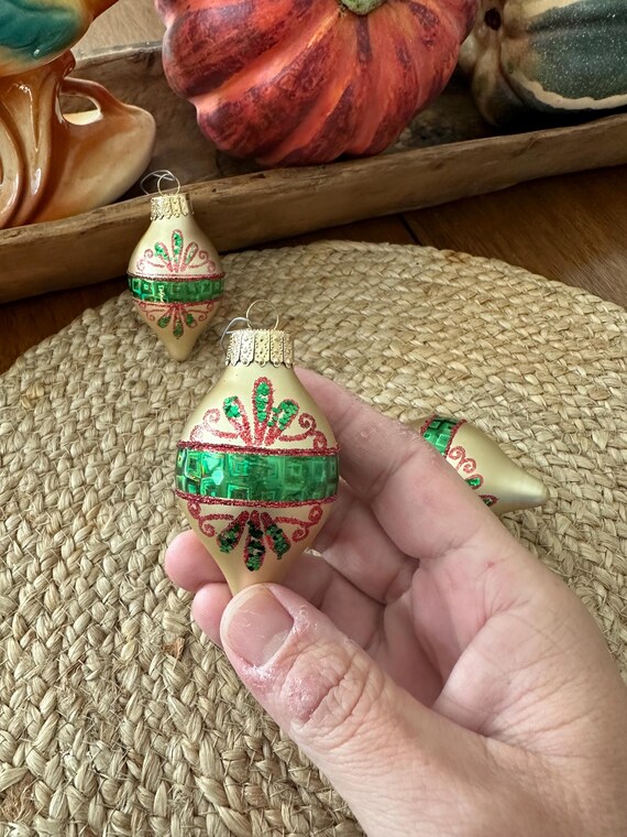 ヴィンテージガラスオーナメント3個セット - Etsy 日本