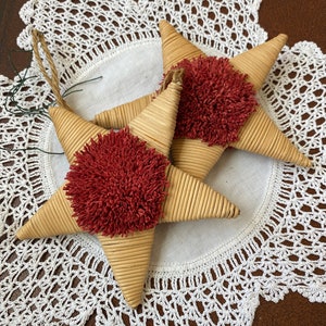 Vintage Korbgeflecht Holz Weihnachtsschmuck