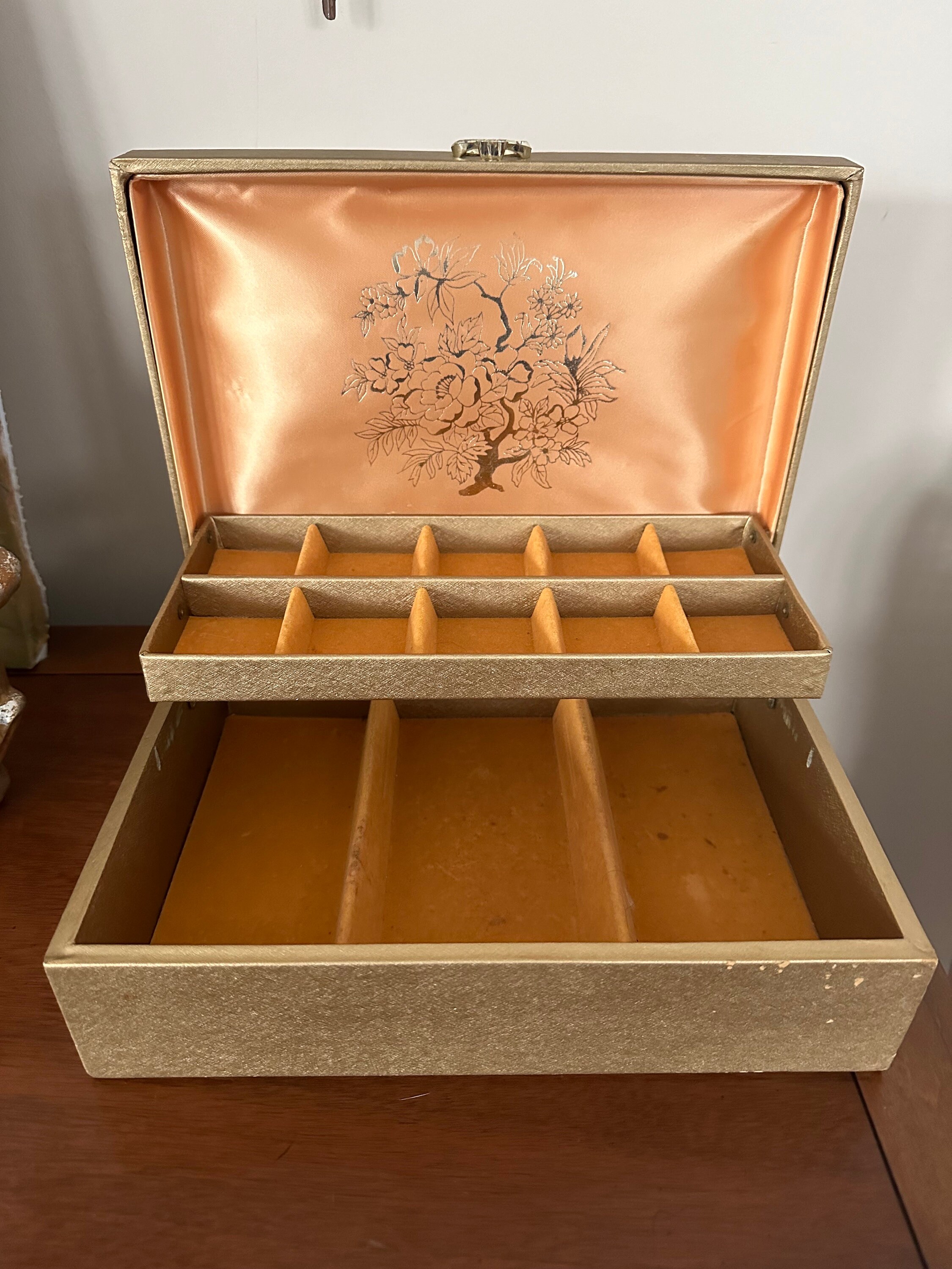 Vintage Lady Buxton Gold Jewelry Box With Tangerine Interior - Etsy