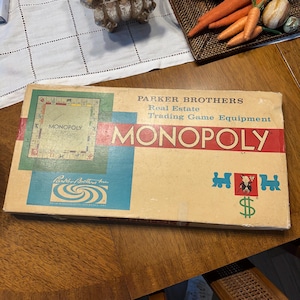 Complete Vintage Monopoly Board Game with Retired Game Pieces