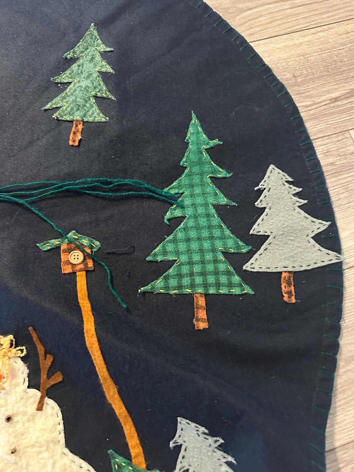 Felted Snowman Forest Christmas Tree Skirt 42’ Diameter Etsy