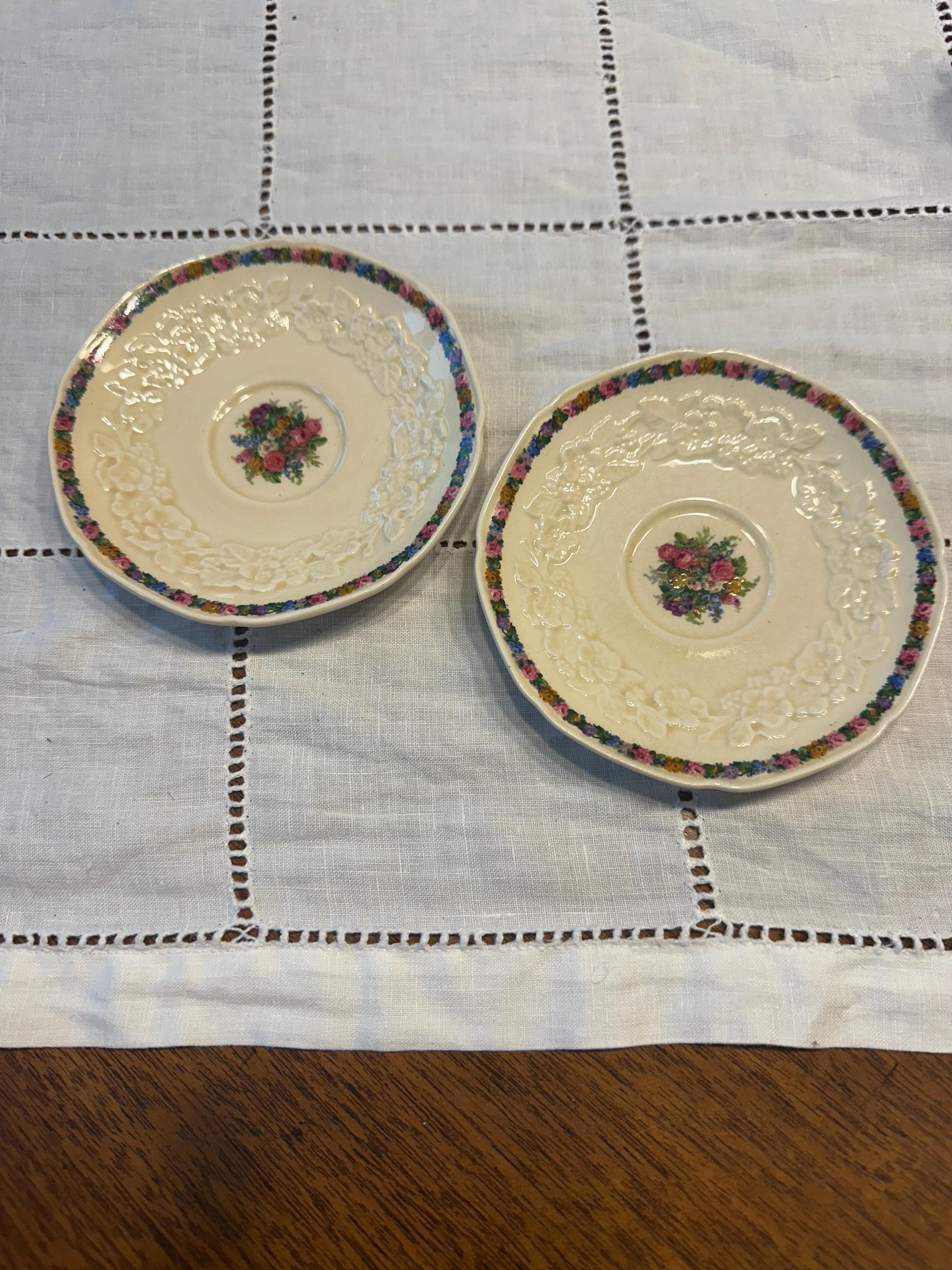 Set of 2 Vintage Crown Ducal England ‘Charm’ Saucers