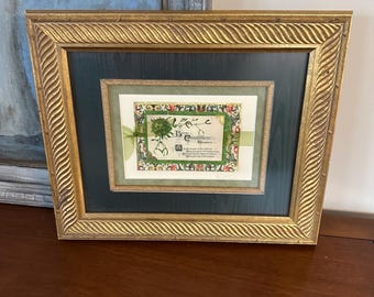 Framed vintage Christmas Postcard
