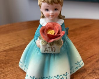 LEFTON JAPAN Porcelain August girl of the month figurine