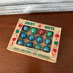 Vintage Box of Shiny Brite Mini Ornaments