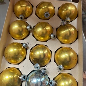 Vintage Box of 12 Glass Christmas Ornaments - Etsy