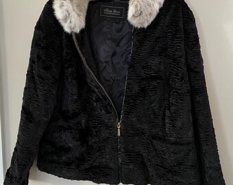 Vintage faux Curly Persian Lamb Fur Coat