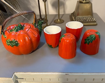 Set da tè in ceramica vintage Marahon Ware a forma di zucca