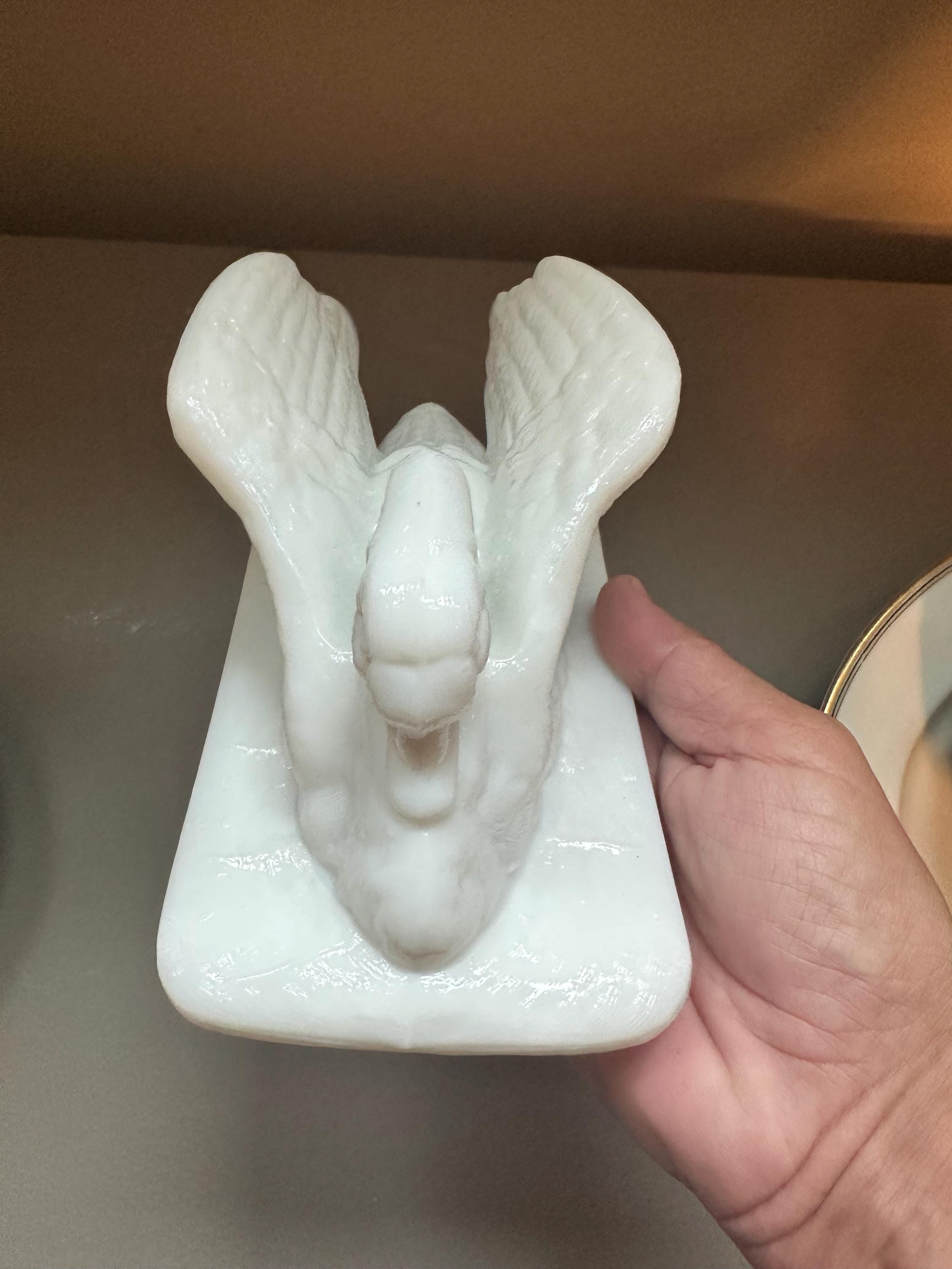 ヴィンテージミルクガラスの白鳥の彫刻 - Etsy 日本