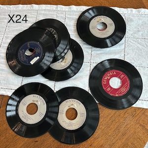 Vintage Lot of 24 45 Vinyl Records