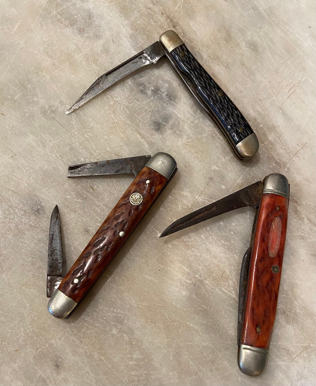 Lot of Vintage Pocket Knives Etsy