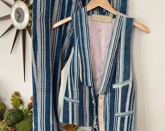 Completo pantalone e gilet indaco africano personalizzato AB LA
