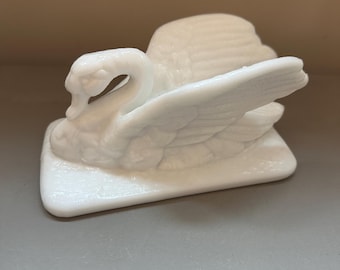 ヴィンテージミルクガラスの白鳥の彫刻 - Etsy 日本