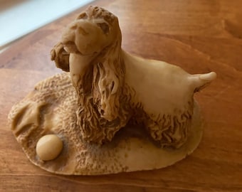 Vintage Georgia Marble Cocker Spaniel Figure with ball