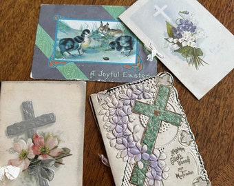 lot of 4 Vintage Easter Cards