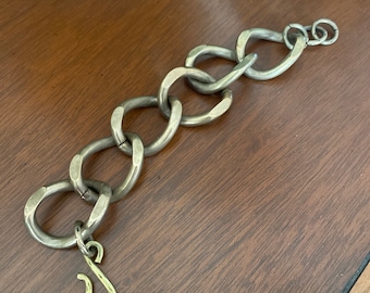 Large Link Antique Brass Chain Bracelet