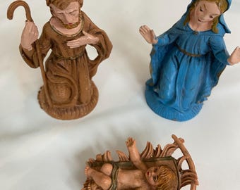 vintage Italian nativity set-3 pieces