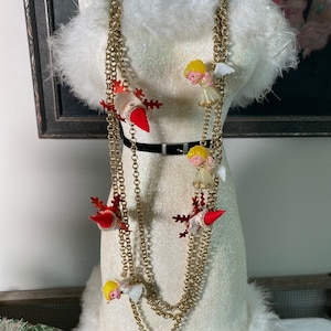 Collar con dije de adorno navideño vintage