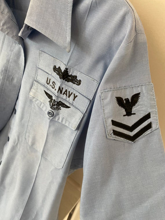 vintage military shirt- navy - image 2