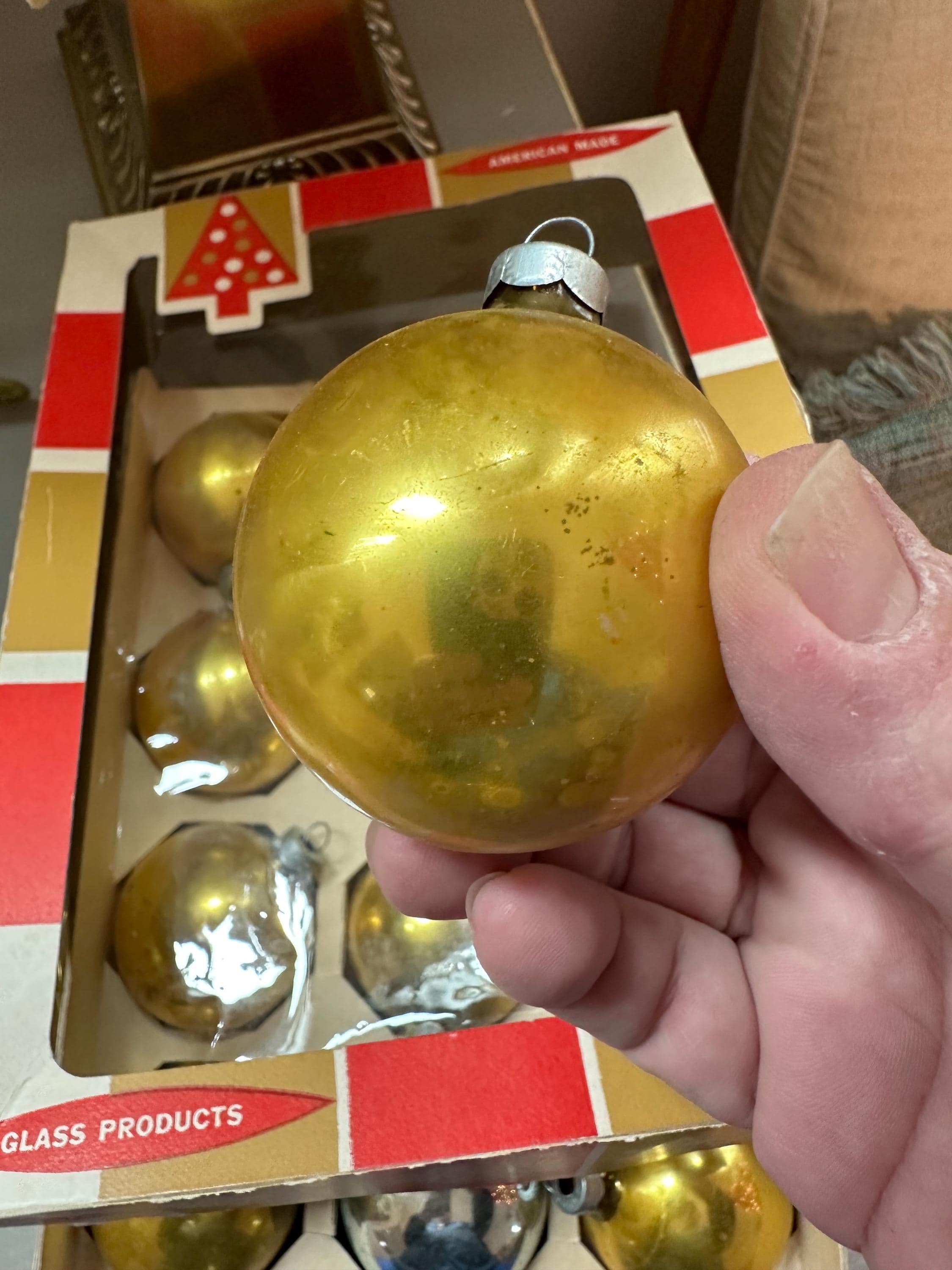 Vintage Box of 12 Glass Christmas Ornaments - Etsy