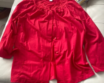 Red Rose Vintage Lingerie Bed Jacket
