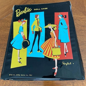 Original 1962 Mattel Ponytail Barbie black Vinyl carrying case