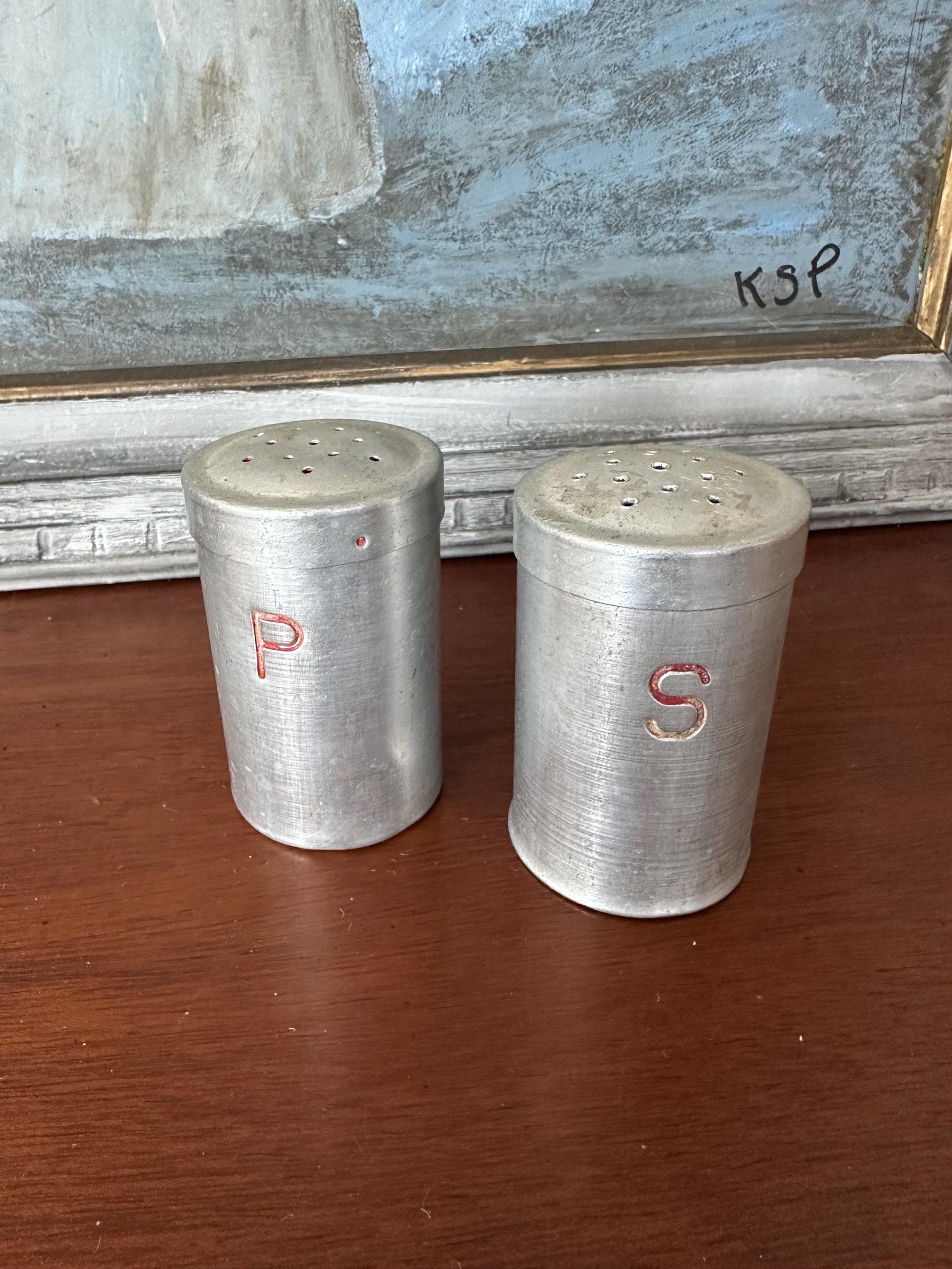 Set of Vintage Tin Salt & Pepper Shakers - Etsy