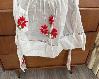 Vintage Voile Mid Century Appliqué Apron
