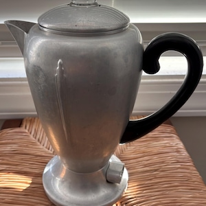 Cafetera eléctrica de percolación de aluminio Mirro-Matic vintage