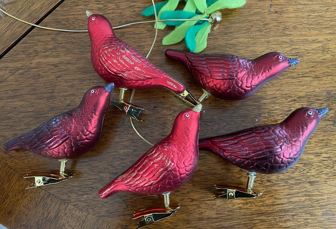 Blown Glass Bird Ornaments Etsy