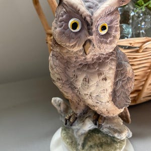 Vintage Lefton gesigneerde en genummerde keramische uil