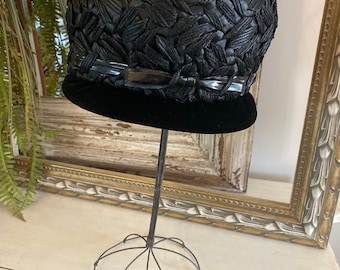 Cappello vintage intrecciato "Twiggy"