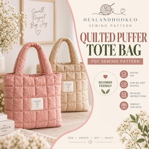 Nähanleitung für eine gesteppte Tragetasche, anfängerfreundlich, gefütterte Handtasche (PDF-Download)
