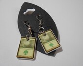 Magic the Gathering Mini Mana Earrings Green