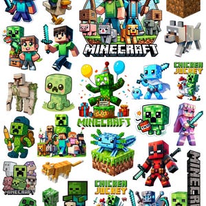 Gamingfödelsedag PNG-paket, pixelspelfest sublimeringsdesigner, gamer clipart PNG SVG-paket, transparenta filer digital nedladdning