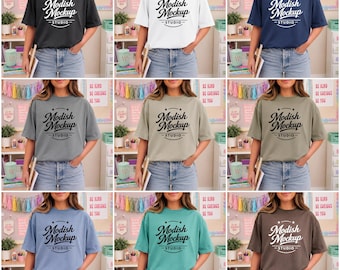 Comfort Colors 1717 Teacher T-Shirt Mockup Bundle, 52 Colors, Classroom Lifestyle Digital Download