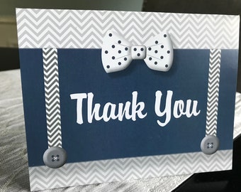 Bow Tie and Suspenders Thank You Note - Digital File