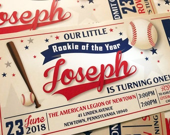 Rookie of the Year Birthday Invitation - Digital File