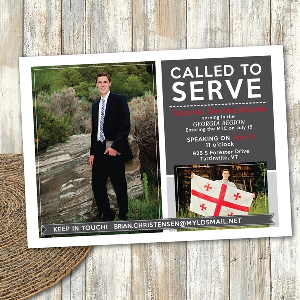 MISSION Farewell Card Design / LDS Missionary Address Card / Mission Post Card / Announcement Card / #Missionary #LDSMission #LDSFarewell