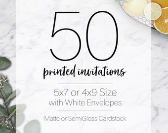 invitation printing 75 custom 5x7 or 4x9 print service fast etsy