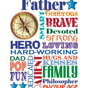 Fathers Day ART Printable / Gift / Instant Download Word Art / 8x10 size / DESIGN miniPOSTERS / DIY Printable / FathersDay image 3