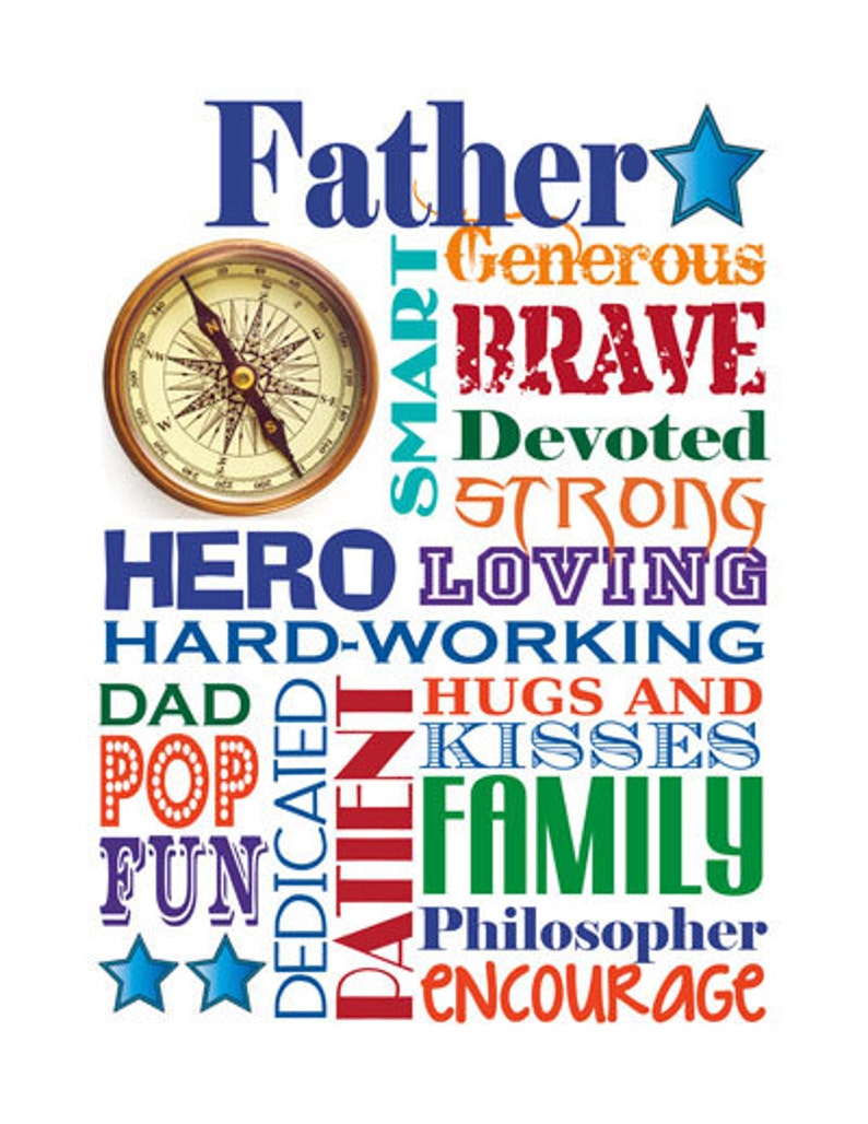 Fathers Day ART Printable / Gift / Instant Download Word Art / 8x10 size / DESIGN miniPOSTERS / DIY Printable / FathersDay image 3