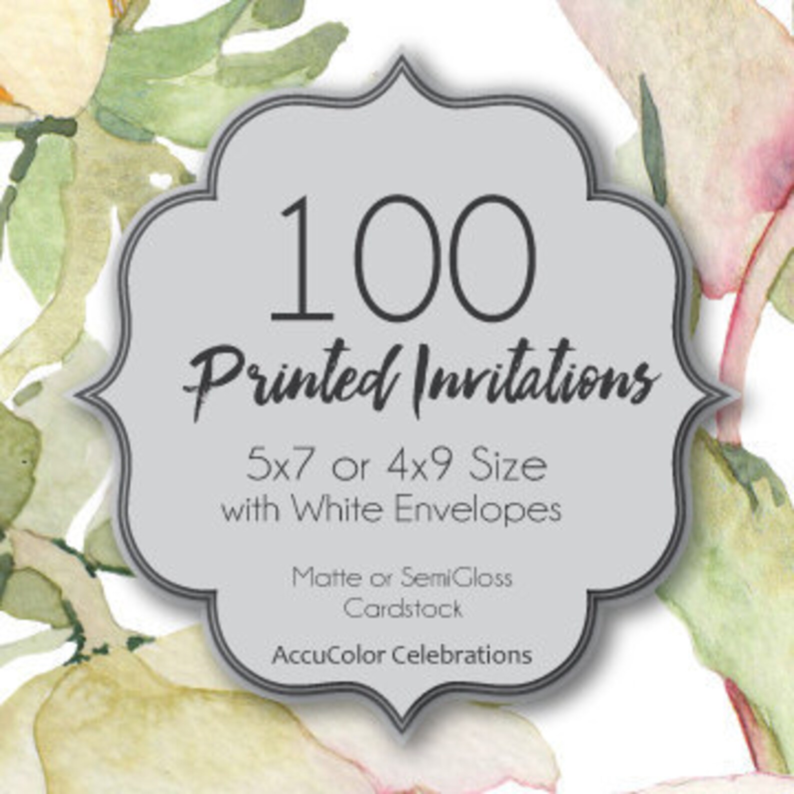 Invitation PRINTING 100 Custom 5x7 or 4x9 Print Service Fast Etsy